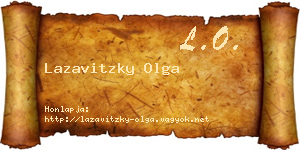 Lazavitzky Olga névjegykártya
